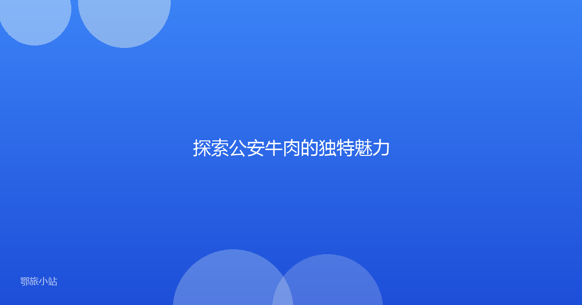 探索公安牛肉的独特魅力