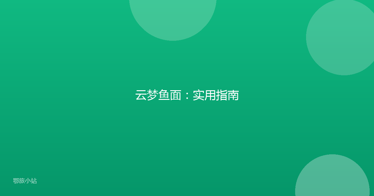云梦鱼面:实用指南