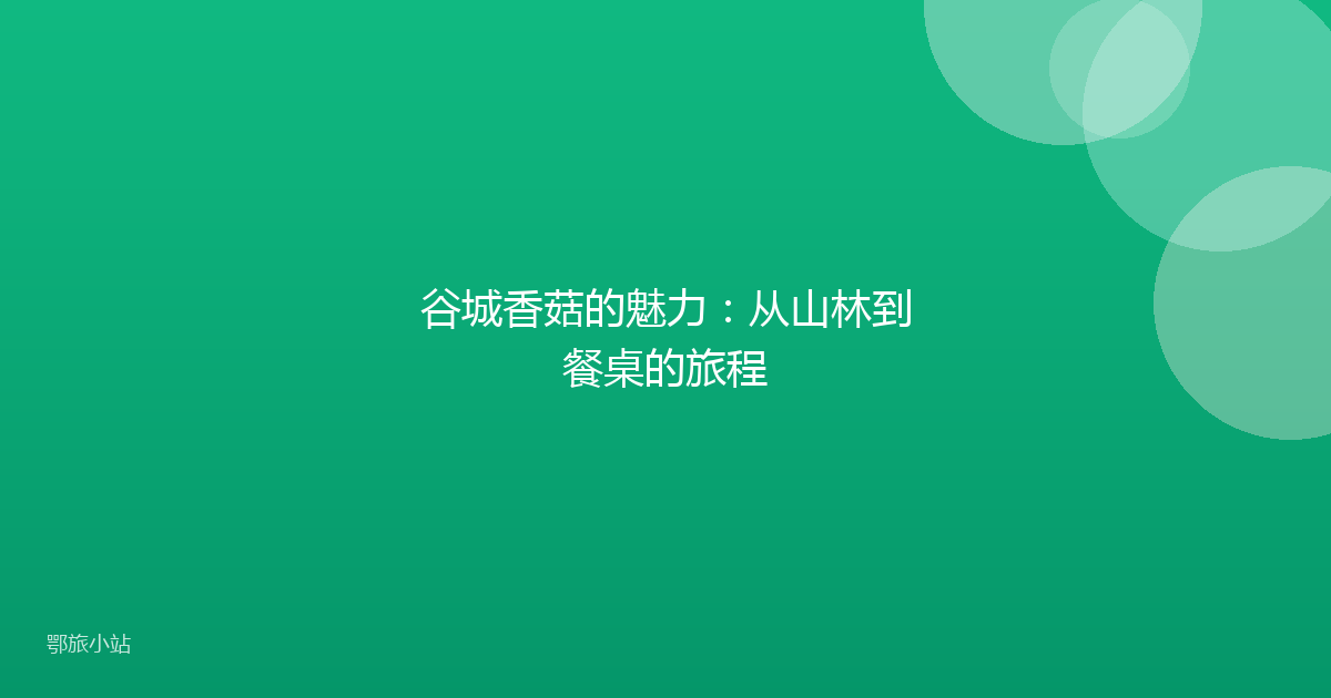谷城香菇的魅力：从山林到餐桌的旅程