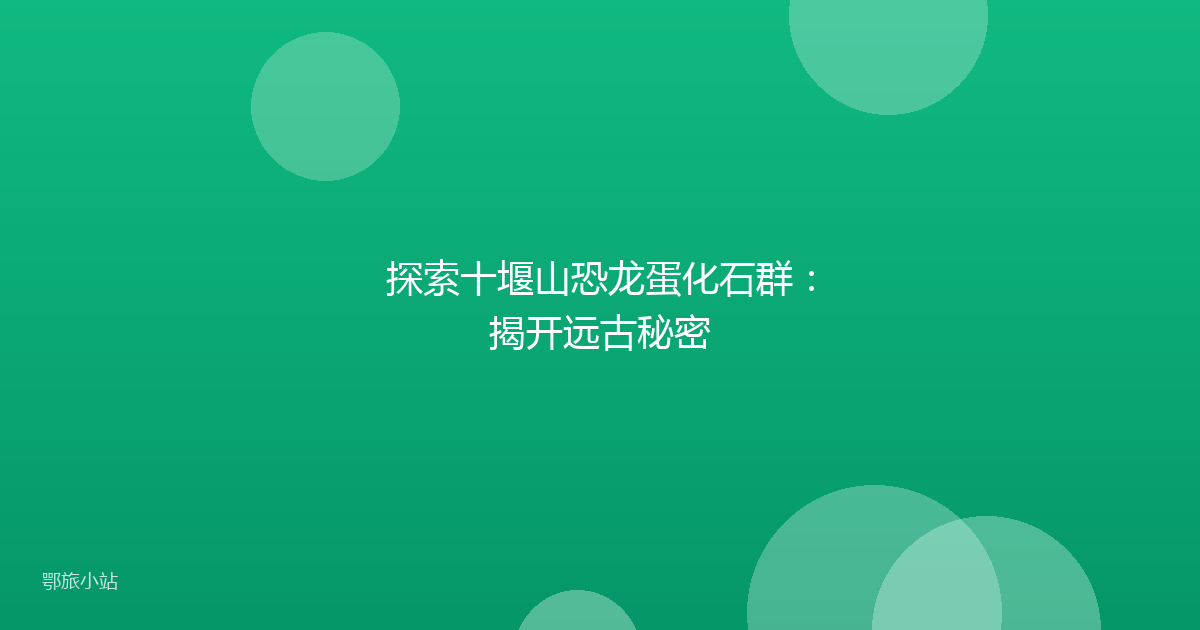 探索十堰山恐龙蛋化石群：揭开远古秘密