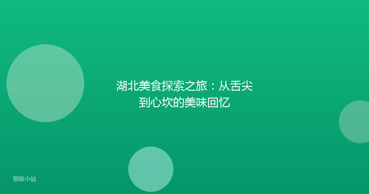 湖北美食探索之旅:从舌尖到心坎的美味回忆